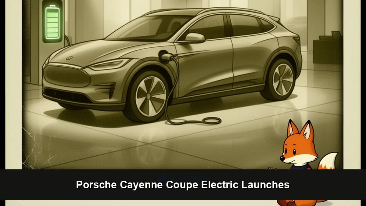 2026 Porsche Cayenne Coupe Electric side profile showing flyline roofline on winding mountain road