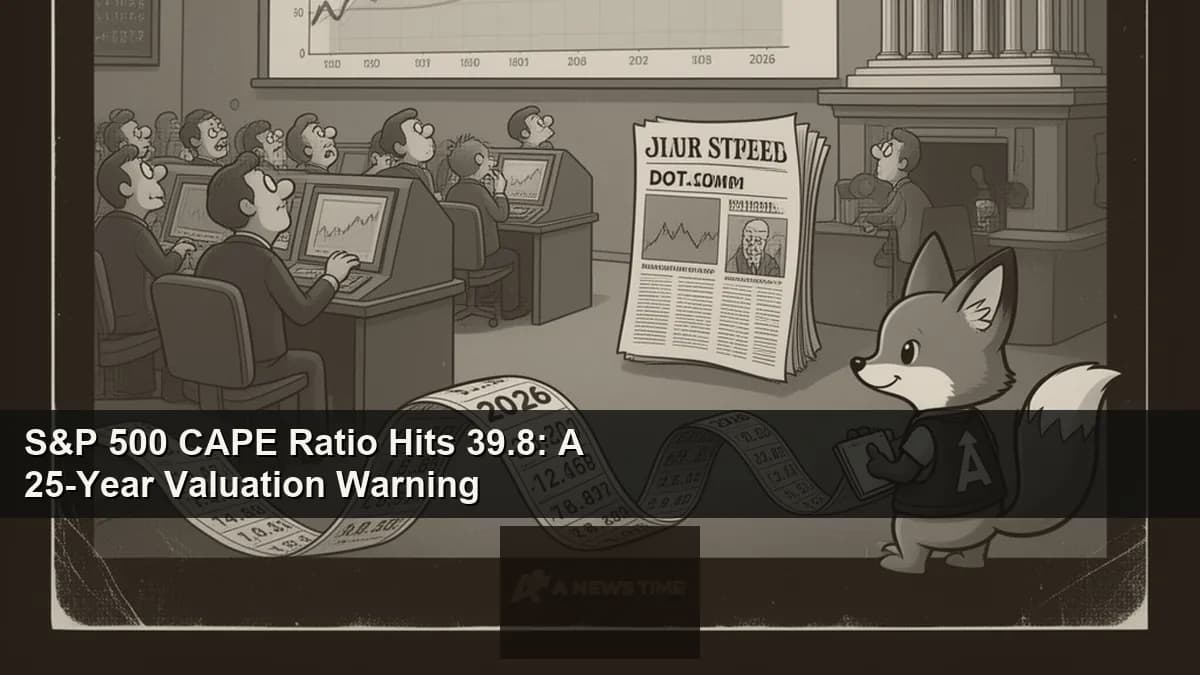Stock market chart showing S&P 500 CAPE ratio at elevated levels with historical comparison