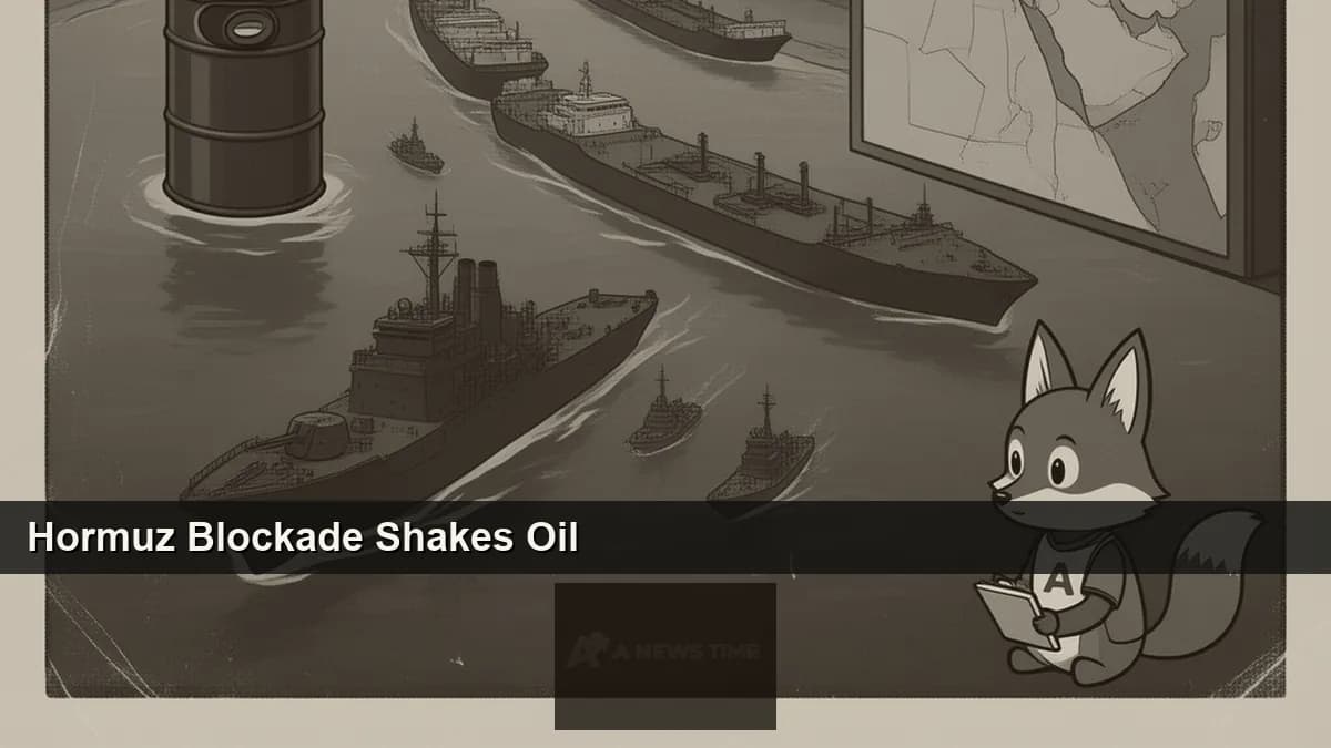 Oil tankers lined up in the Strait of Hormuz as the US naval blockade of Iranian ports takes effect