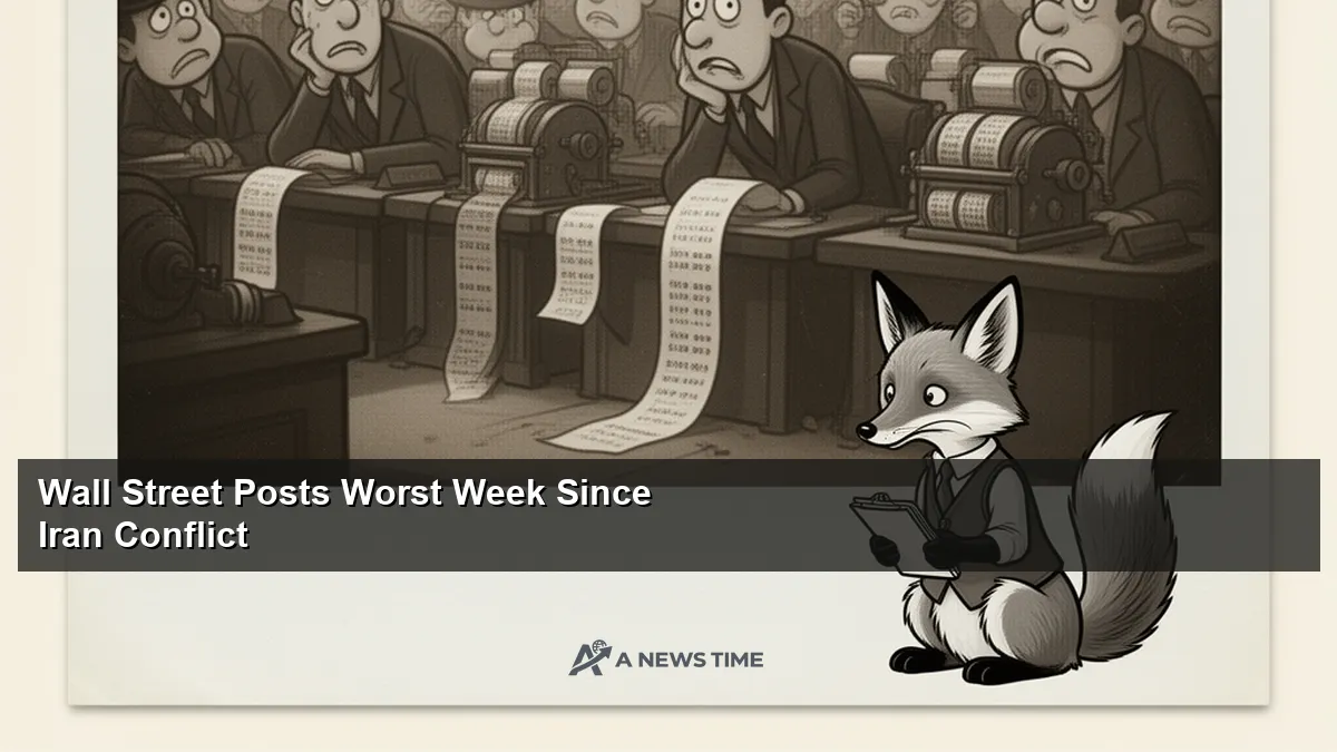 Wall Street trading floor screens showing steep stock market declines in red