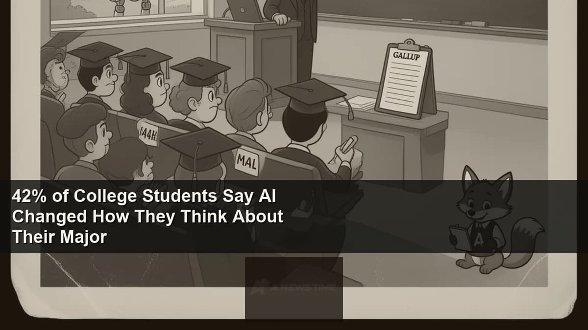 College students in lecture hall with AI career pathway consideration graphics on screen