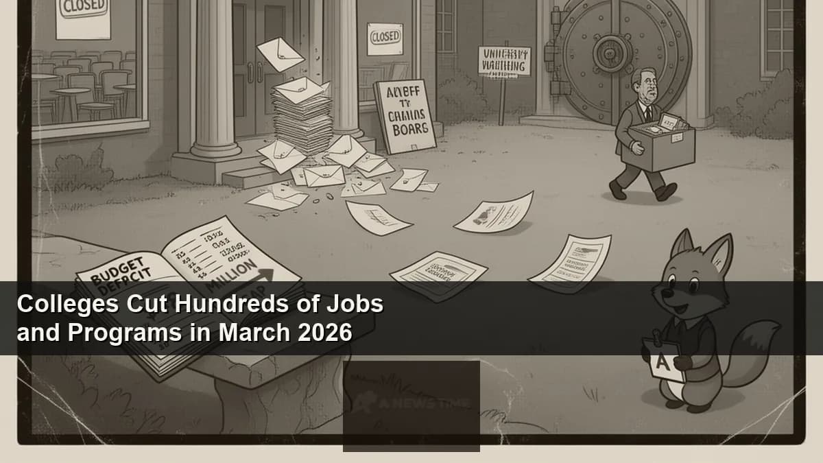 Empty university lecture hall with rows of vacant seats and dark projection screen at the front