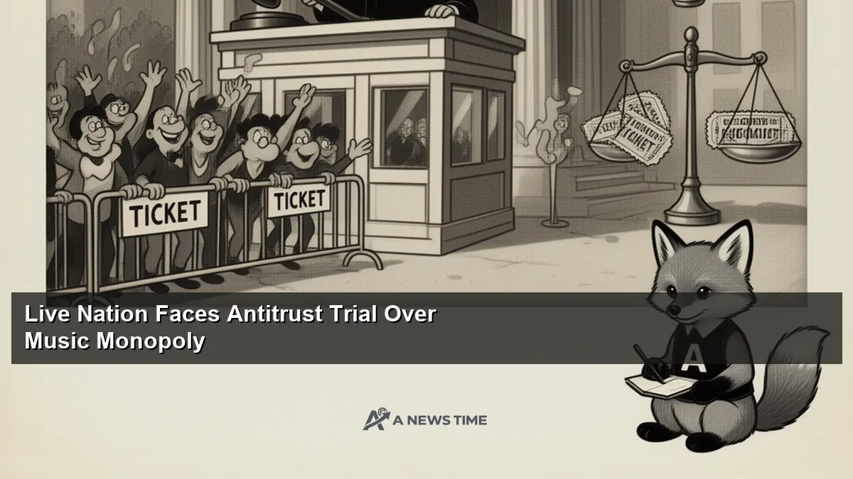 Concert venue with Ticketmaster branding representing Live Nation antitrust trial