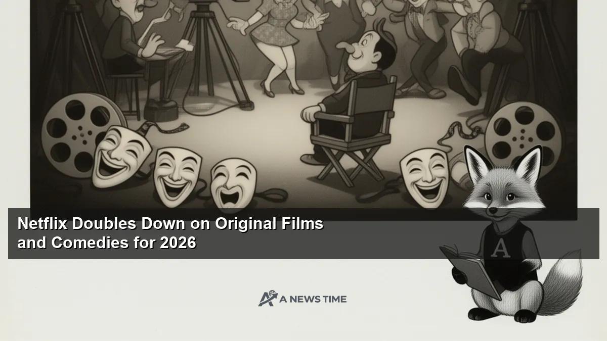 Netflix film production set showing original movie being filmed for 2026 comedy slate