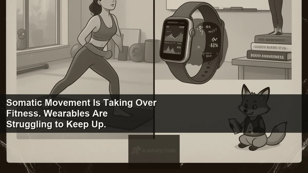 Woman doing mindful somatic movement exercise on yoga mat without fitness tracker on wrist