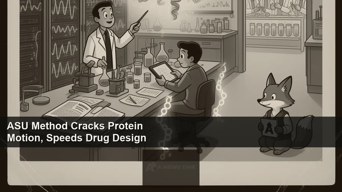 Stylized molecular dynamics rendering of protein conformational shifts revealed by low-frequency vibration analysis