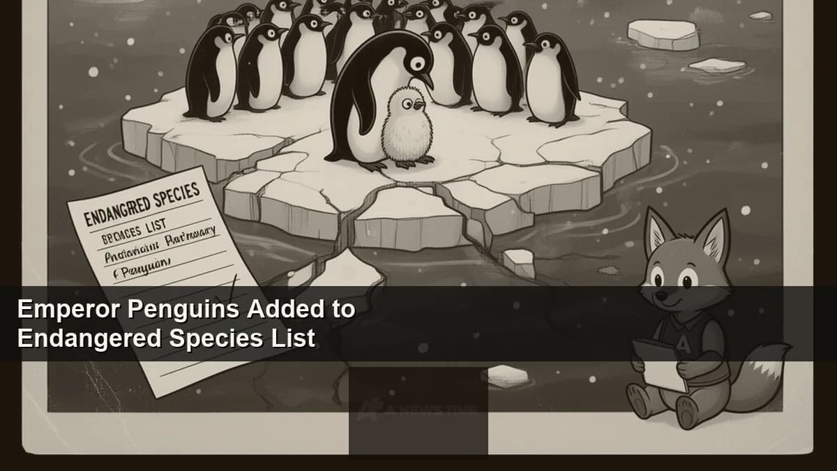 Emperor penguin colony on Antarctic sea ice with chicks huddling against storm-force polar winds