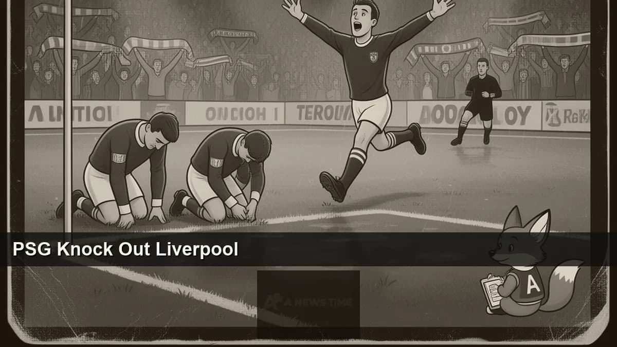 Anfield stadium under floodlights as Liverpool and Paris Saint-Germain contest the UEFA Champions League quarter-final second leg