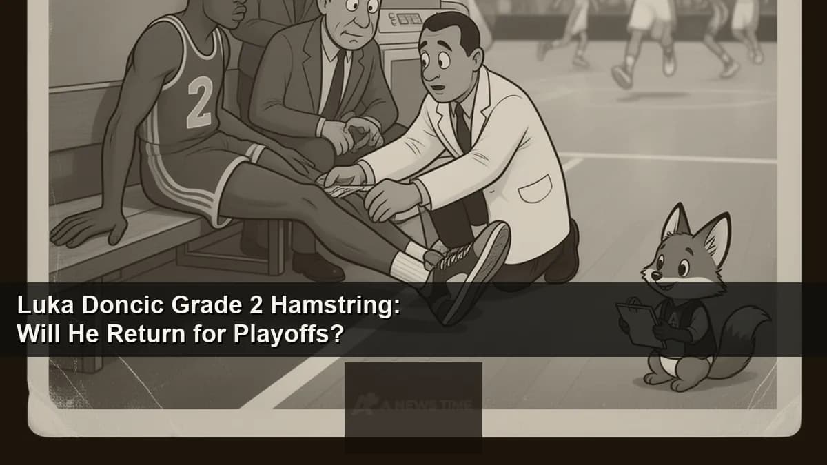 Basketball player grabbing his hamstring on court while being attended by team medical staff