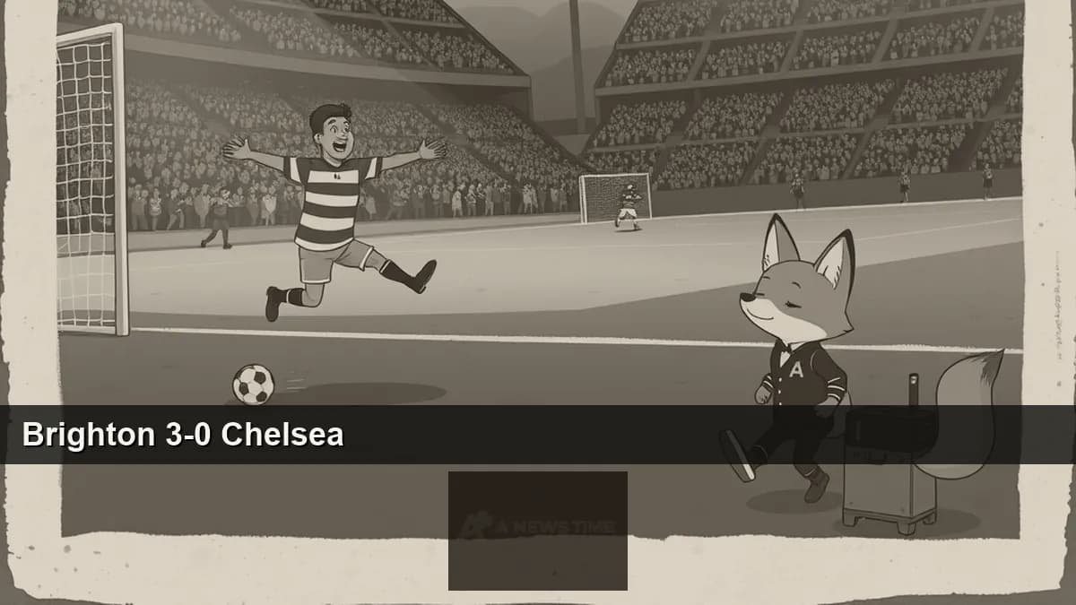 Brighton players celebrating after scoring against Chelsea at Stamford Bridge in the Premier League on April 21 2026