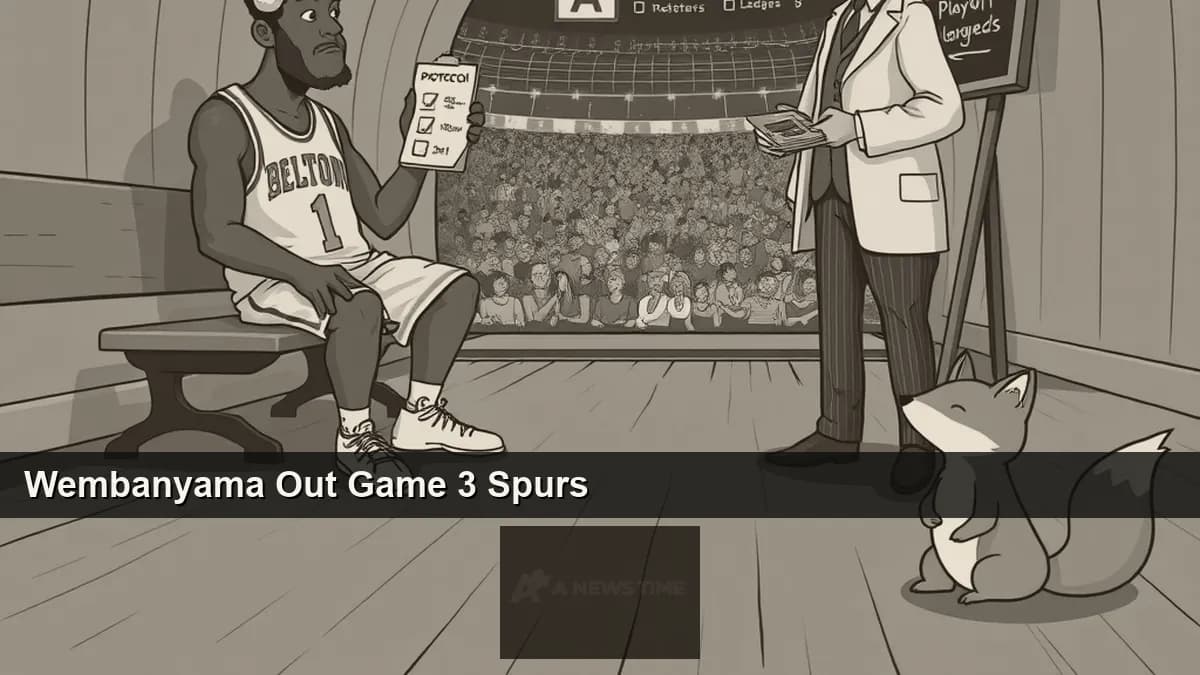 Victor Wembanyama on Spurs bench in playoff arena setting after concussion forces Game 3 absence against Portland Trail Blazers in 2026 NBA playoffs
