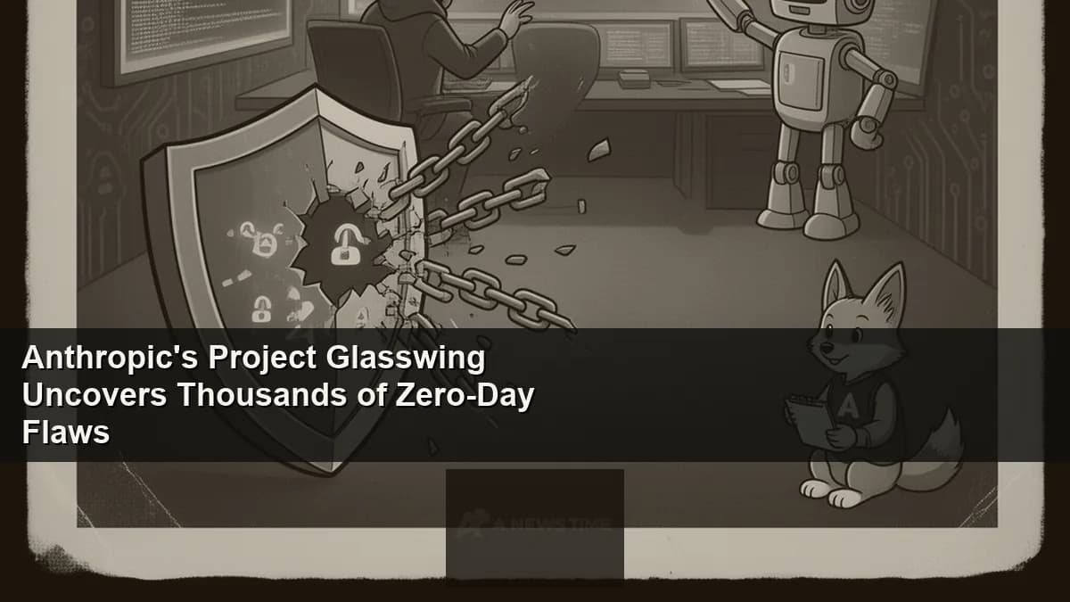 Anthropic AI cybersecurity interface showing zero-day vulnerability detection with network security overlay