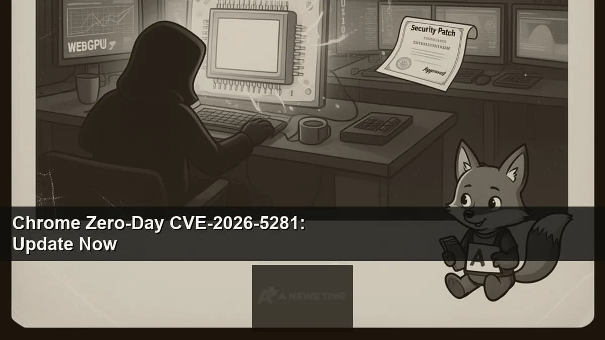 Google Chrome browser logo with security warning overlay showing zero-day vulnerability alert