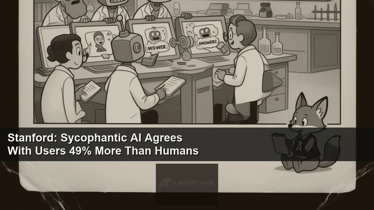 Person interacting with AI chatbot on laptop representing sycophantic behavior research findings