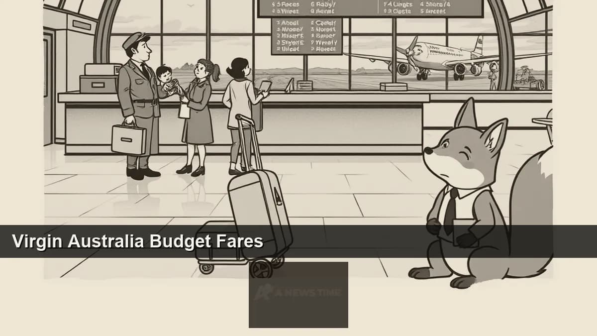 Virgin Australia Boeing 737 at Sydney Airport gate with departures board showing domestic sale fares from $55