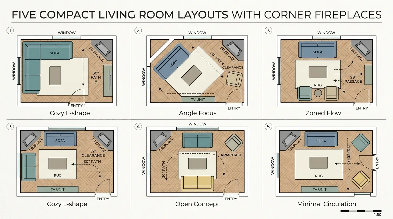 How to Arrange Furniture Around a Corner Fireplace